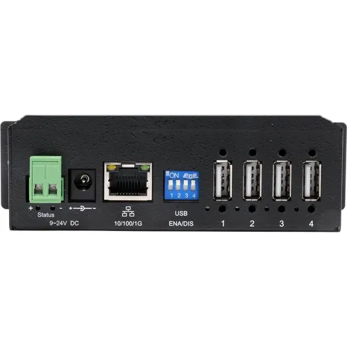 EXSYS EX-6003HMVS Device Server 4x USB 2.0 - Server-Zubehör für die nahtlose Nutzung von USB-Geräten über Netzwerk oder Internet, mit robustem Metallgehäuse und vier Hochgeschwindigkeits-USB-Ports.