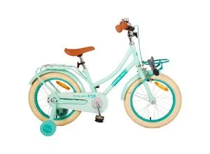 VOLARE Kinderfahrrad Excellent 16 Zoll, mintgrün - Kinderfahrrad für Mädchen, ideal zum Radfahren lernen mit abnehmbaren Stützrädern und höhenverstellbarem Sattel. Robust und stylish im Retro-Look!