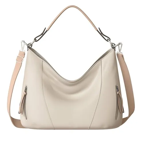 KMISSO Damen Shopper Handtasche aus veganem Leder 30627 Beige/Taupe - Damen-Shopper mit geräumigem Design und verstellbarem Schulterriemen für vielseitigen Tragekomfort. Hergestellt aus hochwertigem, umweltfreundlichem veganem Leder - ideal für einen nachhaltigen Lebensstil.