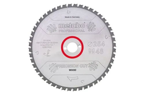 Metabo Kreissägeblatt Precision Cut Wood Professional 315 x 30mm, 84 Zähne - Metallkreissägeblätter für präzise, geräuscharme Schnitte in Holz. Beste Hartmetallqualität mit 84 feingeschliffenen Zähnen für Längs- und Querschnitte, Made in Germany.