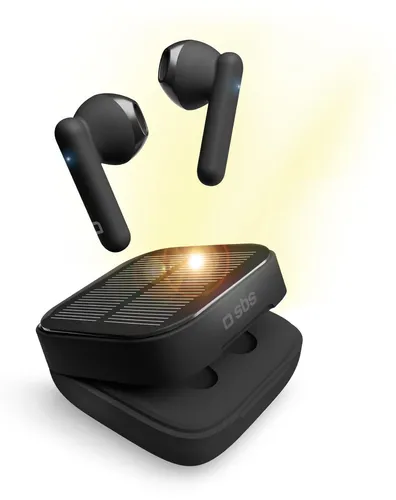 SBS SOLAR TWIN KOBO TrueWireless Headset mit Solaraufladung in schwarz von SBS