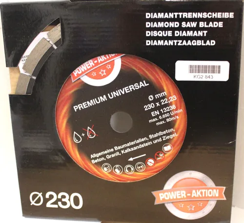 Diamant-Trennscheibe Universal Ø 230 x 22,23 mm für Stahlbeton, Granit- KG2 843