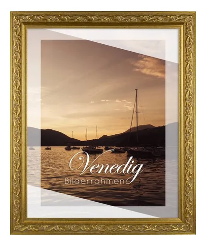 BIRAPA Einzelrahmen Bilderrahmen Venedig, (1 Stück), 40x70 cm, Gold, Holz