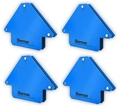 4x SHERMAN Magnetische Schweißmagnet Schweißwinkel Magnetwinkel Haftkraft 12,5 kg Winkel 45° - 90° - 135°