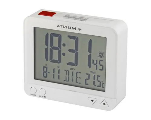 Atrium Funkwecker Digital Quarz mit Nachtlicht in weiß von Atrium