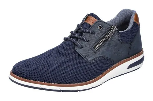 Rieker Schnürschuh mit seitlichem Reißverschluss, Gr. 40, blau - Wanderschuhe mit praktischen Reißverschluss für einfaches An- und Ausziehen, ideal für Freizeit und Outdoor-Aktivitäten.