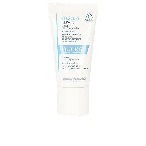 Ducray Keracnyl REPAIR Creme - Medizinische Körperpflege, nährt und spendet Feuchtigkeit für trockene Haut nach Aknebehandlungen.