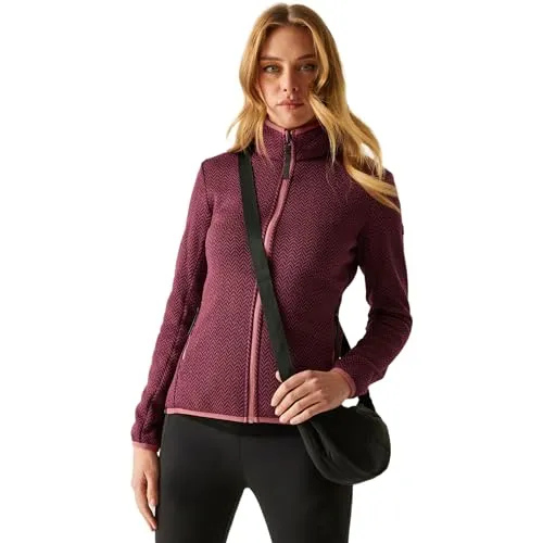 Regatta Full Fleece Damen-Sweatshirt Elzie mit durchgehendem Reißverschluss, Rot, 46