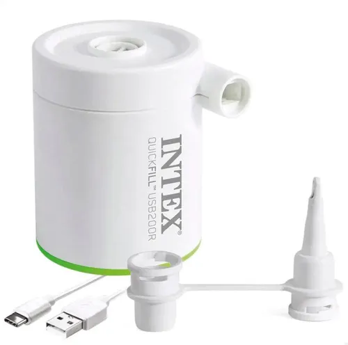 Intex Akku-Luftpumpe Quickfill USB200R - Luftpumpen, kompakte Mini-Luftpumpe mit 5V 2Ah Akku, ideal für unterwegs zum schnellen Aufblasen von Poolschwimmern und Campingmatten.