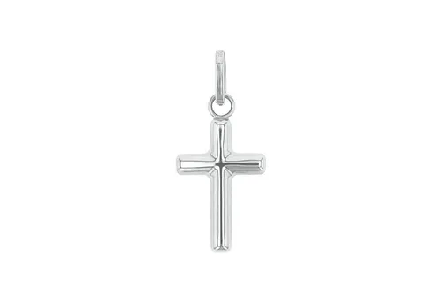 Amor Motivanhänger Weißgold 375/9ct Unisex - Eleganter Unisex Kreuz-Anhänger, 2 cm groß, in hochwertigem Weißgold, perfekt als Geschenk in Schmuck Geschenk Box, ideal für besondere Anlässe.
