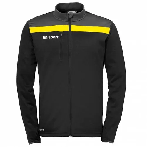 Uhlsport Offense 23 Trainingsjacke Schwarz 3XL - Sportjacke für Herren in stylischem Schwarz, bietet optimale Bewegungsfreiheit und Komfort dank elastischem Polyester. Mit praktischer Brusttasche und modernem Rippkragen für ein angenehmes Tragegefühl.