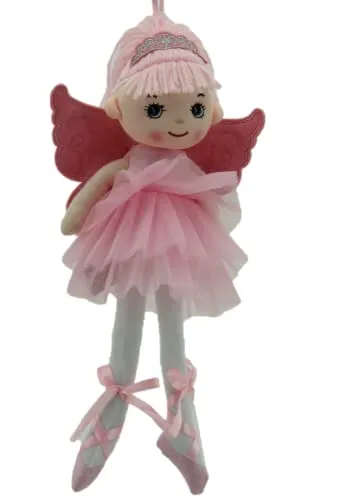 Sweety Toys, Engel, Puppe 13272 Stoffpuppe Ballerina Fee Plüschtier Prinzessin 30 cm rosa mit Krone