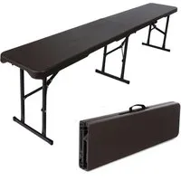 TRUTZHOLM Bierzeltgarnitur Klappbank 180cm - Stabil & Pflegeleicht - Bierzeltgarnitur aus strapazierfähigem Kunststoff in grauer Holzoptik, klappbar für einfachen Transport und maximale Tragkraft von 300 kg. Ideal für Feste und Feiern.