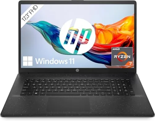 HP 17,3 Zoll Laptop mit Ryzen 7 und 16 GB RAM in schwarz von HP