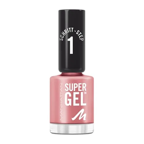 Manhattan Super Gel Nagellack – Gel Maniküre Effekt ganz ohne UV Licht – Pinker Nail Polish mit bis zu 14 Tagen Halt – Farbe Pop Princess Pink 240 – 1 x 12ml