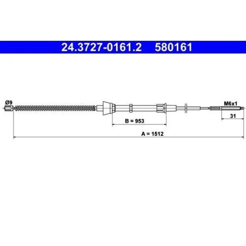ATE Seilzug, Feststellbremse 24.3727-0161.2