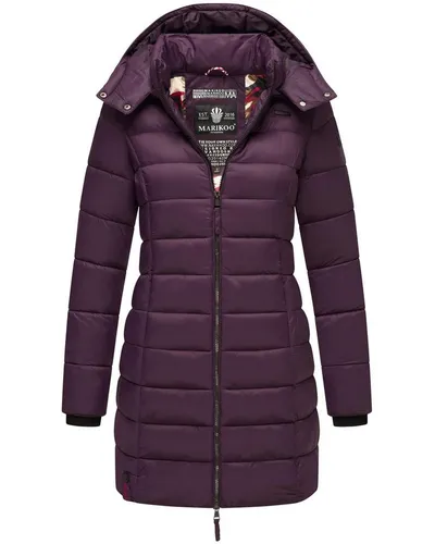 MARIKOO Damen Wintermantel - Warmer Steppmantel mit Abnehmbarer Kapuze - Funktionsjacken - Moderner Steppmantel mit tailliertem Schnitt, wasserabweisendem Material und praktischen Details wie abnehmbarer Kapuze und Innentasche für Kopfhörer.