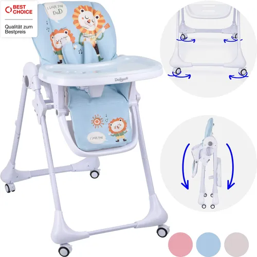 Daliya® SITONMI 3in1 Kinderhochstuhl & Babyliege (Blau)