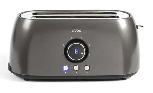 Livoo DOD178 Toaster - Toaster mit 6 Bräunungsstufen und 1400W Leistung, ideal zum Auftauen und Aufwärmen von Brot. Perfekt für jeden Frühstückstisch!