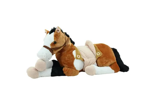 Sweety Toys 6502 Lucky Pferd XXL – Riesen Pferd liegend mit Sattel in Braun - Baby- & Kleinkindspielzeug: XXL Pferd LUCKY aus hochwertigem Material, antiallergisch und schwer entflammbar, ideal für sicheres Spielen und Kuscheln.