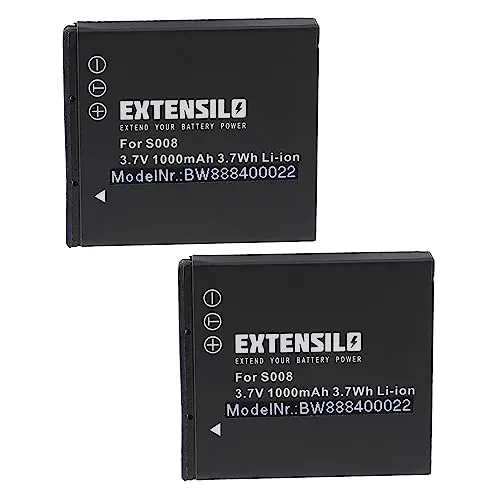 EXTENSILO 2X Akku kompatibel mit Panasonic Lumix DMC-FX30, DMC-FS3, DMC-FS5, DMC-FS20 Kamera (1000mAh, 3,7V, Li-Ion)