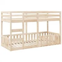 vidaXL Etagenbett mit Rausfallschutz, 80x200cm - Platzsparendes Kinderbett aus massivem Kiefernholz mit stabiler Leiter und Rausfallschutz für sicheren Schlaf und Übernachtungspartys.