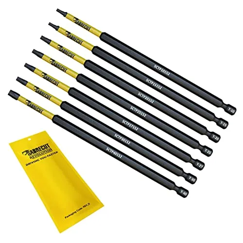 SabreCut SCRK152TXTP 152 mm Torx Tamper Proof T10 T15 T20 T25 T27 T30 T40 Magnetic Security Impact Schraubendreher Bits Set Torx Heavy Duty Kompatibel mit Dewalt Milwaukee Bosch Makita und mehr 7 x