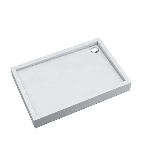 AQUABAD Duschwanne Elegana 80x100cm mit LeakProtect Technologie - Duschwanne mit integrierter LeakProtect Technologie für zusätzliche Sicherheit. Hochwertiges Acryl mit Steinoberfläche, antibakteriell und leicht zu reinigen. Ideal für Neubauten und Sanierungen.