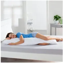 Bestlivings Seitenschläferkissen, Körperkissen, Seitenschläfer Kissen - Spezialbezug soft weiß 40 cm x 145 cm