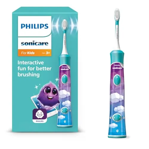 Philips Sonicare For Kids - Elektrische Schallzahnbürste mit App für Kinder ab 3 Jahren, sanfte Reinigung und Spaß beim Zähneputzen