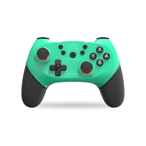 NK Wireless Switch Controller, kompatibel mit Switch/OLED/Lite/Pro, mit Wake-Funktion, Makro-Einstellungen, Bluetooth, 6-Achsen-Sensor, Turbo, Dual Shock, LED-Anzeigen, Farbe Schwarz-Blau