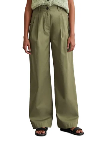 Marc O' Polo Woven Pants, Long Length, Straight 461 in Forest Moss, Größe 42 - Stoffhosen für Damen, aus hochwertigem Material, ideal für lässige Outfits und bequemes Tragen.