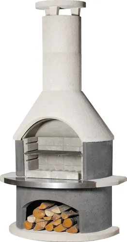 Buschbeck Wellington Gartengrillkamin - Eleganter Gartenkamin aus hochwertigem Stahlbeton, mit pflegeleichter, fertig behandelter Oberfläche – ideal für Grillabende im Garten.