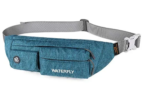 WATERFLY Bauchtasche Damen Herren Klein: Gürteltasche Hüfttasche Stylisch für Sport Joggen Hundetraining Laufen Running Reise Travel Hip Waist Bag Bum Fanny Pack Peacock Blue