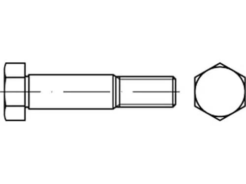 Sechskantpassschraube DIN 609 M30 x 150 mm - Hochwertige Sechskantpassschraube mit langem Gewindezapfen M30 x 150 mm, ideal für stabile Verbindungen in Bau- und Reparaturprojekten.