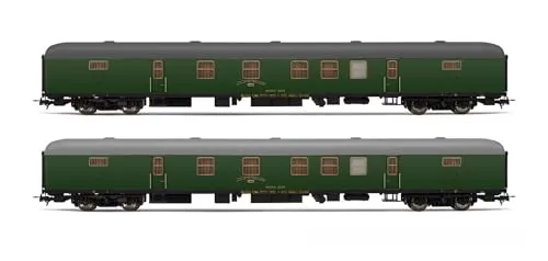 Electrotren HE4013 RENFE, 2-teiliges Set DGDC-3000 Postwagen, olivgrüne Lackierung, Periode IV, Maßstab 1:87, Spur HO, Hornby Hobbies, Personenzugwagen, Verschiedene