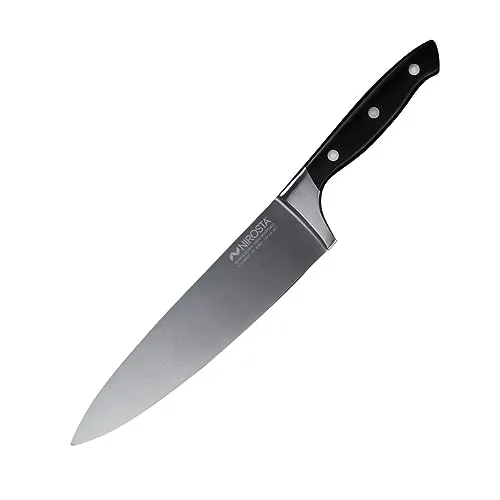 Nirosta Kochmesser Trinity 34 cm – Hochwertiger Edelstahl – Scharfes Messer in Profi-Qualität für Obst, Gemüse & Co – Handgeschärfter Taper-Klingenschliff – Schwerer Griff mit Fingerschutz