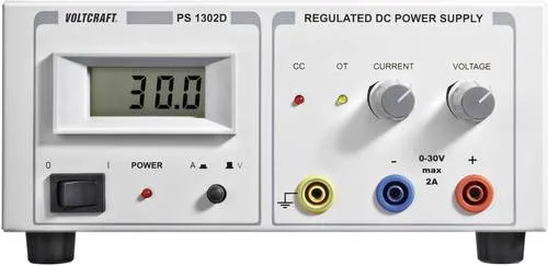 VOLTCRAFT PS-1302 D Labornetzgerät - Netzteile & Ladegeräte: Einstellbares 0-30V/2A Labornetzgerät, ideal für Hobby, Schule und Ausbildung mit stufenlos einstellbarer Spannung und Strom.