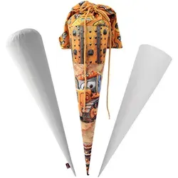 Schultüten-Set Baustellenfahrzeug – Kreativ und individuell in gelb von POWER INN