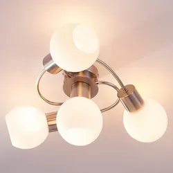 Lindby Deckenleuchte Ciala, dimmbar, 4-flammig - Moderne Deckenleuchte aus Glas und Metall, dimmbar für individuelles Lichtdesign. Ideal für ein wohnliches Ambiente mit 4 E14 Fassungen.