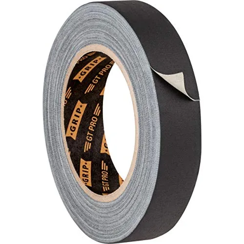 GRIP Eventbasics Gewebeband schwarz, 25 mm x 25 m, GT PRO Gaffa Tape ablösbar, matt und reflexionsfrei