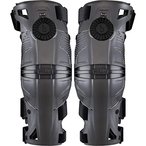 Mobius Orthesen X8 (Paar) – Grau/Schwarz – Breite Knieschützer, Uni, Erwachsene, FR: L (Herstellergröße: L)