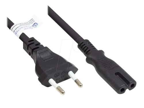 GC P0370-S050 - Euro-Stecker Typ C auf C7 , schwarz, 0,75 mm², 5 m