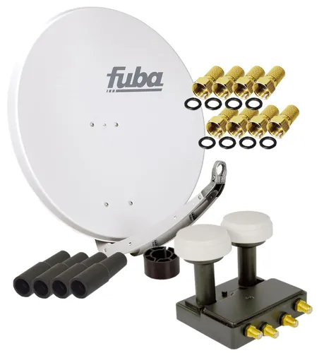 FUBA 4 Teilnehmer Astra Hotbird Digital SAT Anlage DAA 850 G ALU Grau