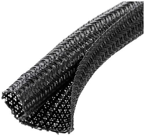 Quadrios 22CA166 22CA166 Geflechtschlauch Schwarz Polyester 19 bis 20mm Meterware