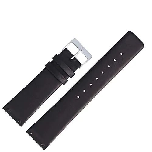 Skagen Uhrenarmband 22mm Leder Schwarz - 233XXL - Uhrenarmband aus hochwertigem Leder, passend für Skagen Uhren mit 22mm Stegbreite. Mit eleganter Silber-Dornschließe und Zufriedenheitsgarantie für einfachen Wechsel.