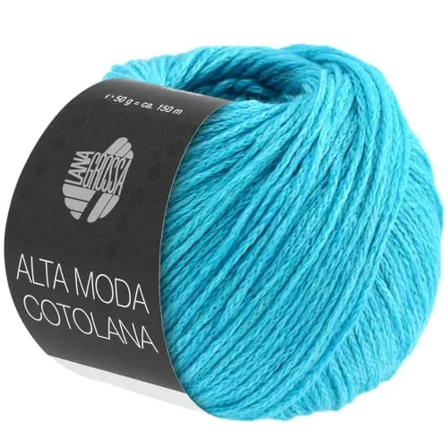 LANA GROSSA Alta Moda Cotolana | Edles Kettengarn aus 45% Schurwolle (Merino superwash), 45% Pima Baumwolle & 10% Polyamid| 50g Wolle zum Stricken & Häkeln | 150m Garn FB 28