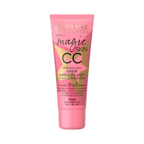 Eveline Cosmetics Magic Skin CC Feuchtigkeitscreme, mit Hyaluronsäure, Peptiden, CICA, 30ml