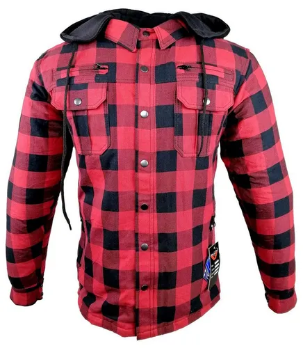 Produktbild Alpha Speeds Motorradjacke Flanell-Holzfäller PRO Rot