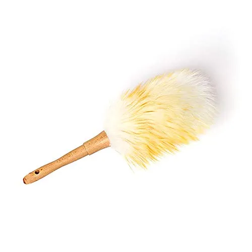 XGzhsa Kleiner Staubwischer, Weicher Wollstaubtuch, Mikrofaserstaubtuch mit Holzgriff, Antistatisches Staubtuch Geeignet für Home Car Office Möbel Schreibtisch Buch Staubreinigung